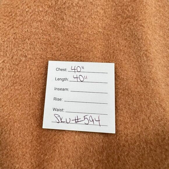 Vintage Polo Cloth By Stevens Wool Cape Coat With Leather Buttons & Trim Size L - Picture 8 of 15